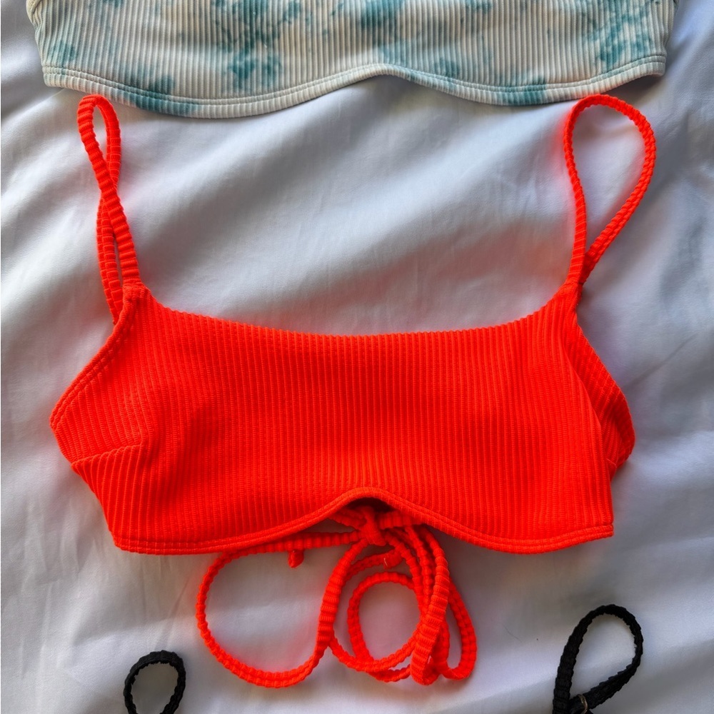 Trendy Bralette Set - Tie-Dye, Orange, Black - Picture 3 of 6